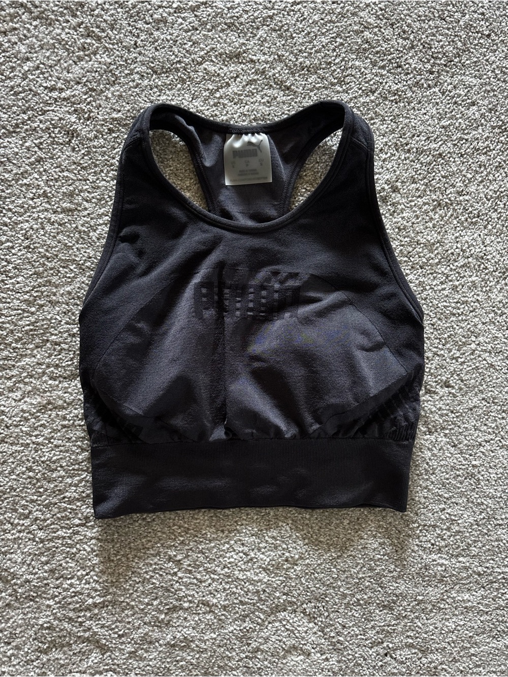 SizeS-Puma Black High-Neck Seamless Sports Bra